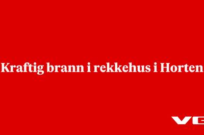 Kraftig brann i rekkehus i Horten