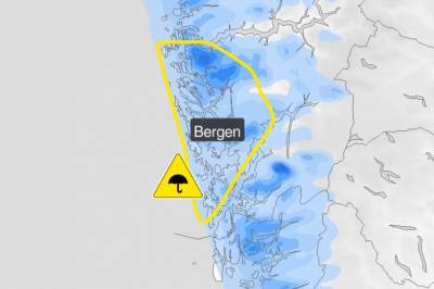 Sender ut farevarsel for regn