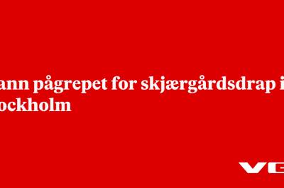 Mann pågrepet for skjærgårdsdrap i Stockholm