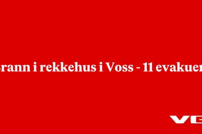 Brann i rekkehus i Voss -  11 evakuert