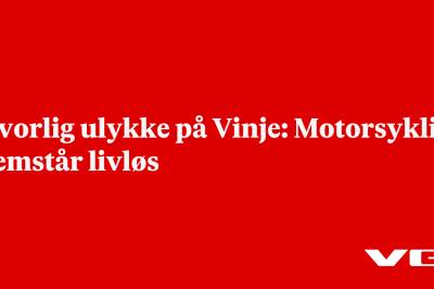 Alvorlig ulykke på Vinje: Motorsyklist fremstår livløs