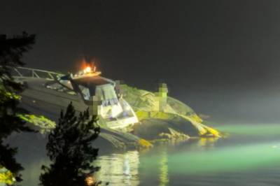 Båt på land på Grimstadholmen