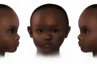 En treåring med tatovering i ansiktet overrasker arkeologer