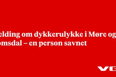Melding om dykkerulykke i Møre og Romsdal – en person savnet
