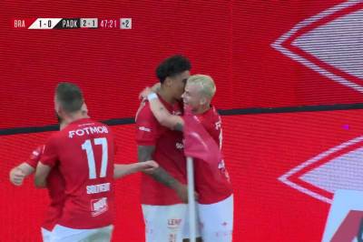 Noah Holm med mål mot PAOK FC