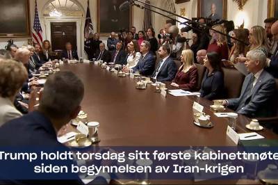 Første kabinettmøte etter Iran-krigen: Trump sporet helt av med penneprat