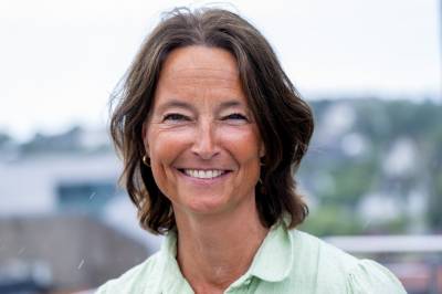 René møter senterleder i Torvbyen Monique Blystad