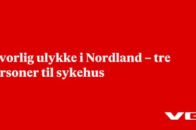 Alvorlig ulykke i Nordland – tre personer til sykehus