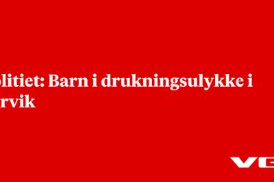 Politiet: Barn i drukningsulykke i Larvik