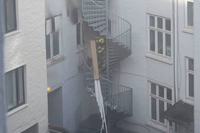 Kraftig brann hos brun og blid