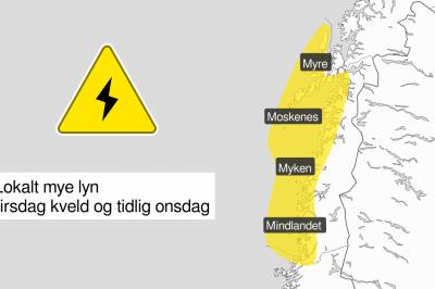 Nye farevarsler: – Sterk vind og torden med mye lyn