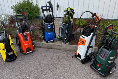 Seks høytrykksspylere mellom 5000 og 7000 kroner