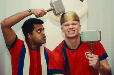 Her dukker Haaland opp i ølreklame