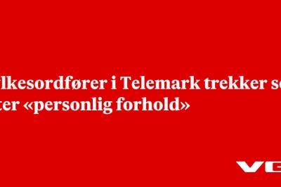 Fylkesordfører i Telemark trekker seg etter «personlig forhold»
