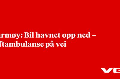 Karmøy: Bil havnet opp ned – luftambulanse på vei