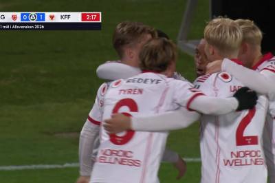 Marius Soderback med mål mot Degerfors