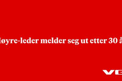 Høyre-topp melder seg ut etter 30 år