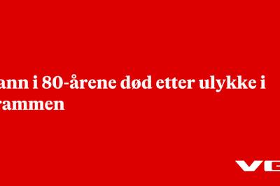 Mann i 80-årene død etter ulykke i Drammen