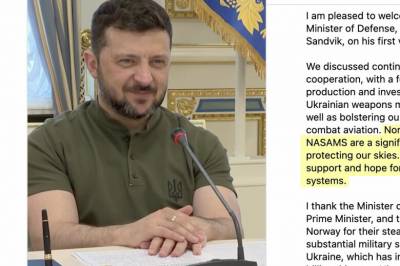 Her takker Zelenskyj for norske F-16 som beskytter Ukrainas luftrom