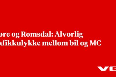 Møre og Romsdal: Alvorlig trafikkulykke mellom bil og MC
