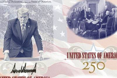 Trump lanserer jubileumspass – med bilde av ham selv