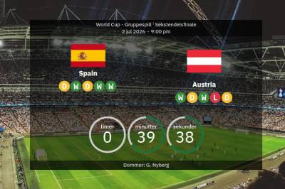 VM 2026 direkte: Spania – Østerrike! Alt du trenger om lagoppstillinger, statistikk og veien videre