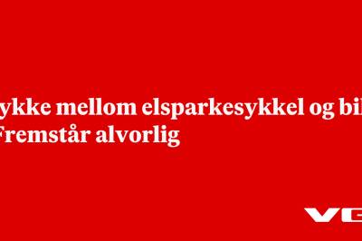Ulykke mellom elsparkesykkel og bil: – Fremstår alvorlig