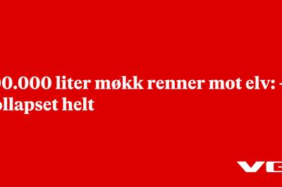 500.000 liter møkk renner mot elv: – Kollapset helt