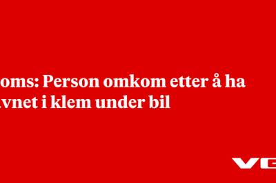 Troms: Person omkom etter å ha havnet i klem under bil