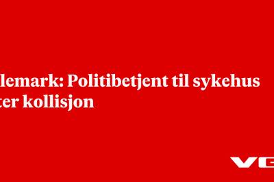 Telemark: Politibetjent til sykehus etter kollisjon