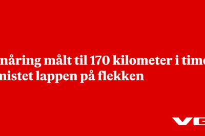Tenåring målt til 170 kilometer i timen – mistet lappen på flekken