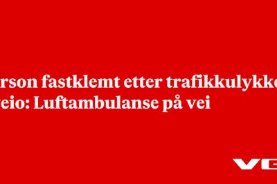 Person fastklemt etter trafikkulykke i Sveio: Luftambulanse på vei