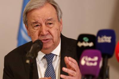 FNs generalsekretær António Guterres ber om opphevelse av alle sanksjoner mot Syria