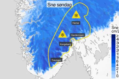 Farevarsel om snø og kraftig vind