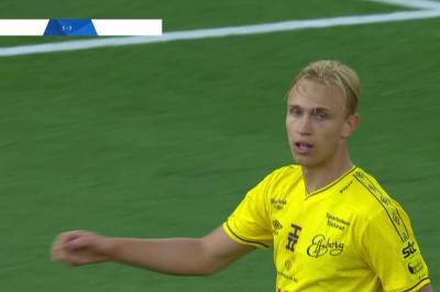 Leo Hakan Ostman med mål mot BK Hacken