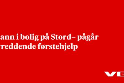Brann i bolig på Stord– pågår livreddende førstehjelp