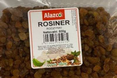 Alazco rosiner trekkes fra markedet etter funn av plantevernmidler