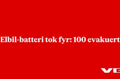 Elbil-batteri tok fyr: 100 evakuert