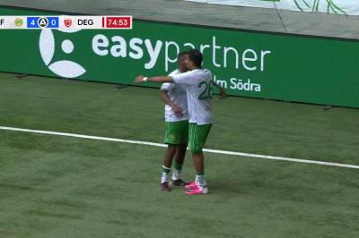 Montader Madjed med mål mot Degerfors