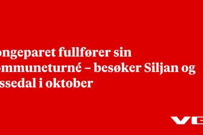 Kongeparet fullfører sin kommuneturné – besøker Siljan og Nissedal i oktober