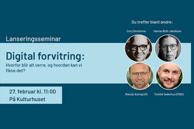 Seminar og lansering av rapport om «enshittification»