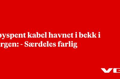 Høyspent kabel havnet i bekk i Bergen: - Særdeles farlig