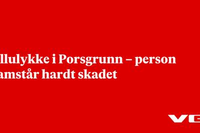 Fallulykke i Porsgrunn – person framstår hardt skadet