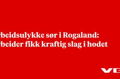 Arbeidsulykke sør i Rogaland: Arbeider fikk kraftig slag i hodet