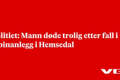 Politiet: Mann døde trolig etter fall i alpinanlegg i Hemsedal