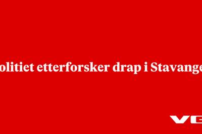 Politiet etterforsker drap i Stavanger