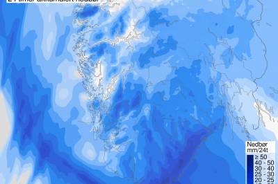 Nå kommer snøen: Kan bli 40 cm i dag