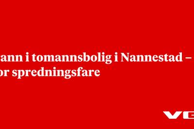 Brann i tomannsbolig i Nannestad – stor spredningsfare