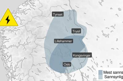 Farevarsel også i Fjellregionen: Lyn og torden underveis