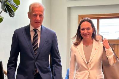 Støre møtte nobelprisvinner Maria Corina Machado